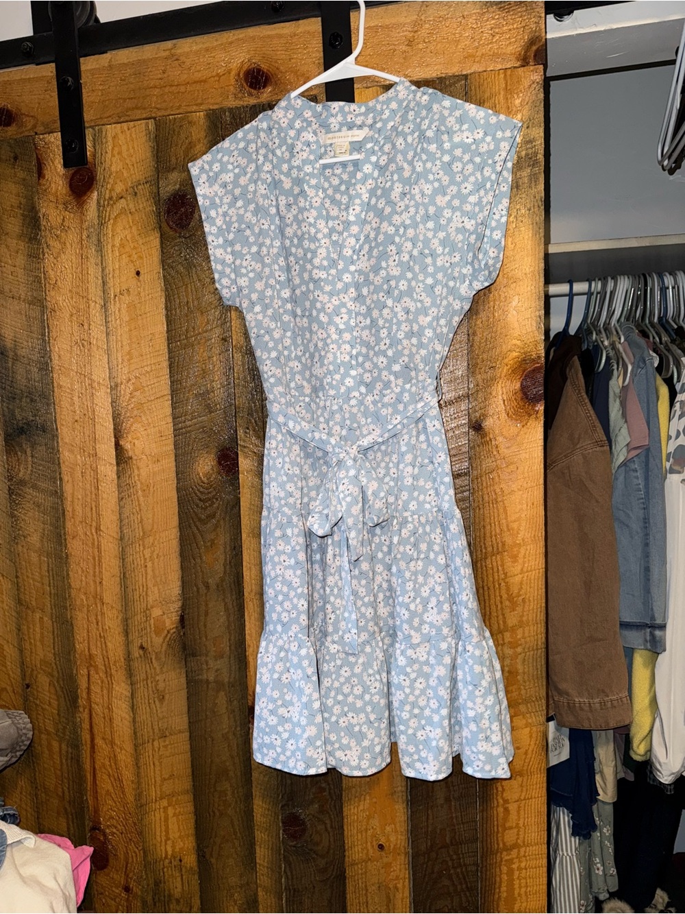 Monteau Light Blue Floral Mini Dress